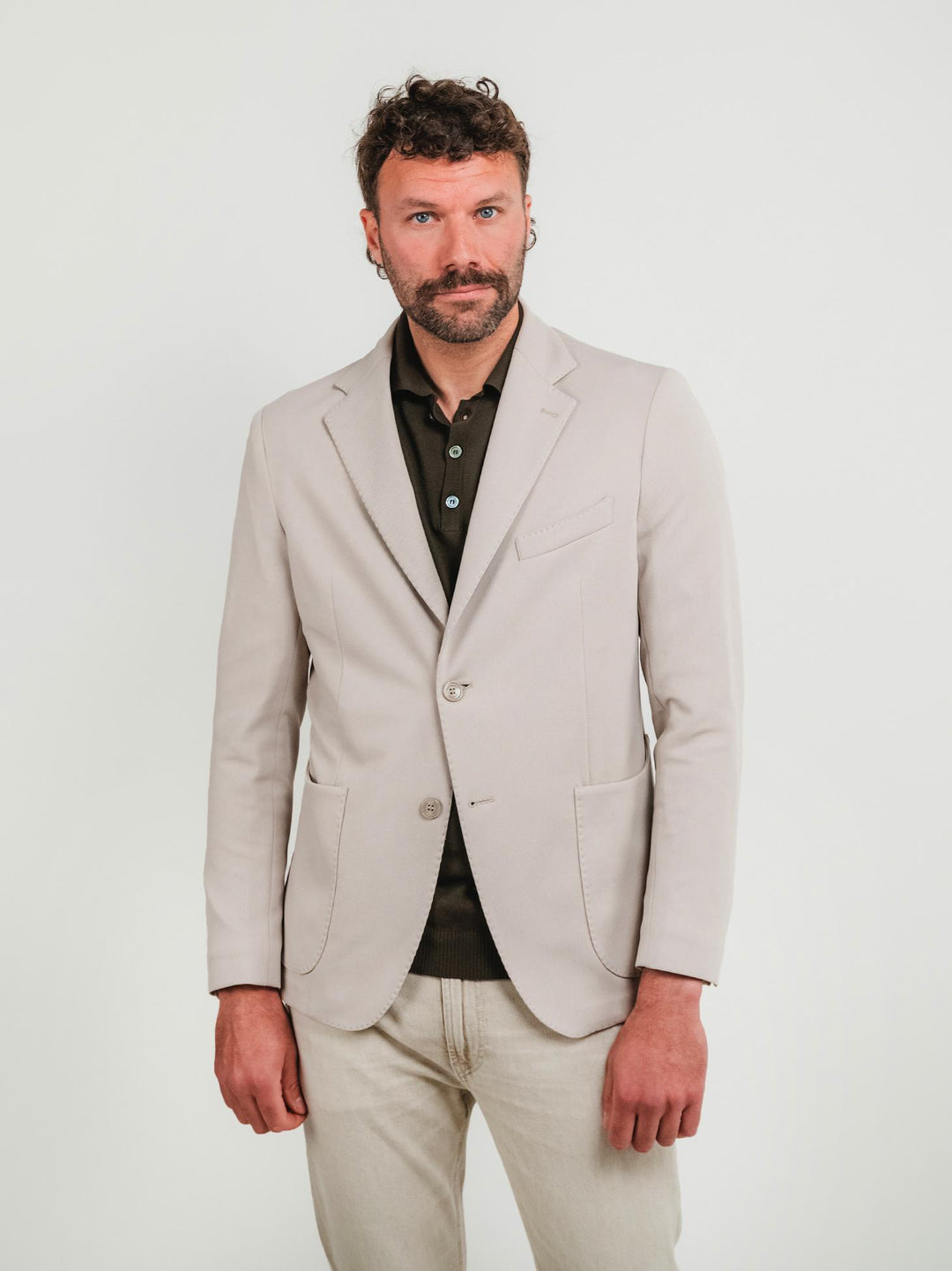 BLAZER MONOPETTO BEIGE PONZA CREMA ANDREA MORANDO 