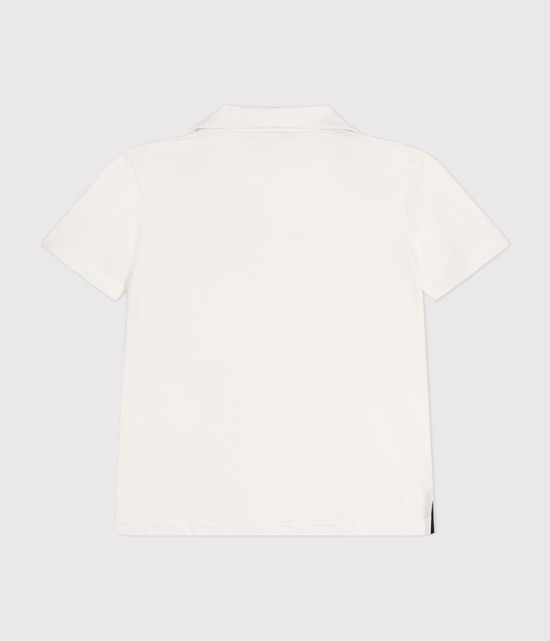 POLO BIANCA A MANICHE CORTE IN COTONE BAMBINO A0A1V 01 PETIT BATEAU 