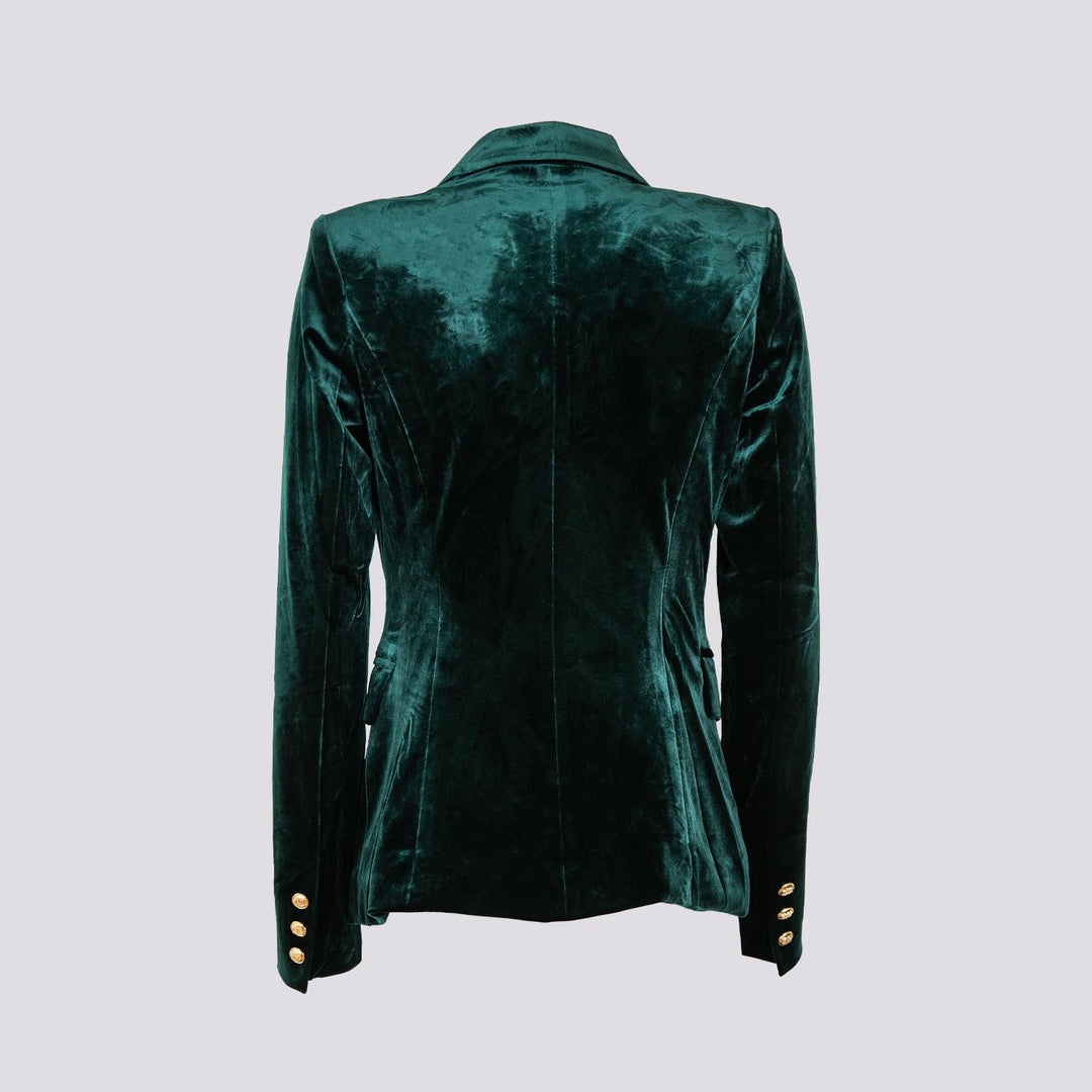 Blazer doppiopetto in velluto verde V2021 VERDE ANDREA MORANDO 