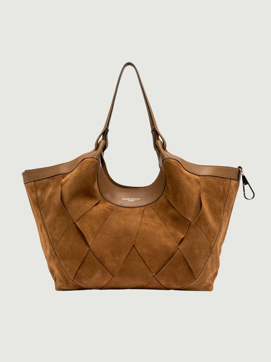Borsa Dua in camoscio trama geometrica grande BS 12350 INT-CM 1478 GIANNI CHIARINI 