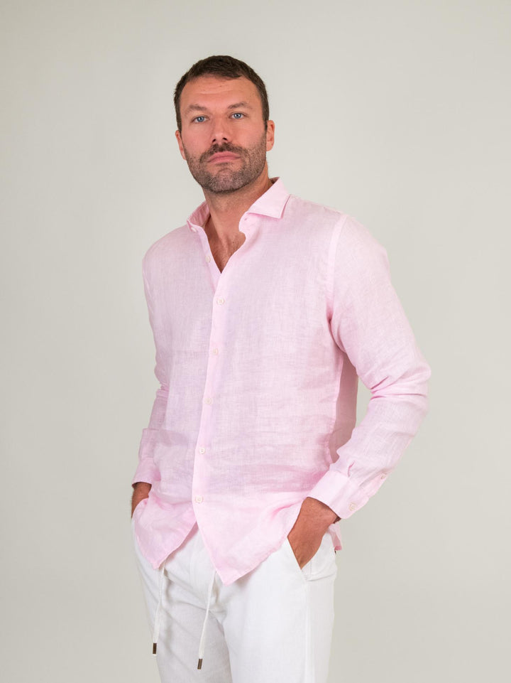 CAMICIA DI LINO ROSA