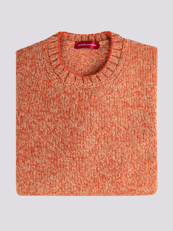 MAGLIONE GIROCOLLO IN LANA VERGINE MELANGE 10158 833 ANDREA MORANDO 