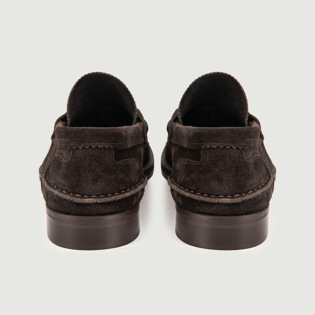 MOCASSINO CON PENNY IN CAMOSCIO TESTA MORO 1000/CAM T MORO SAXONE 