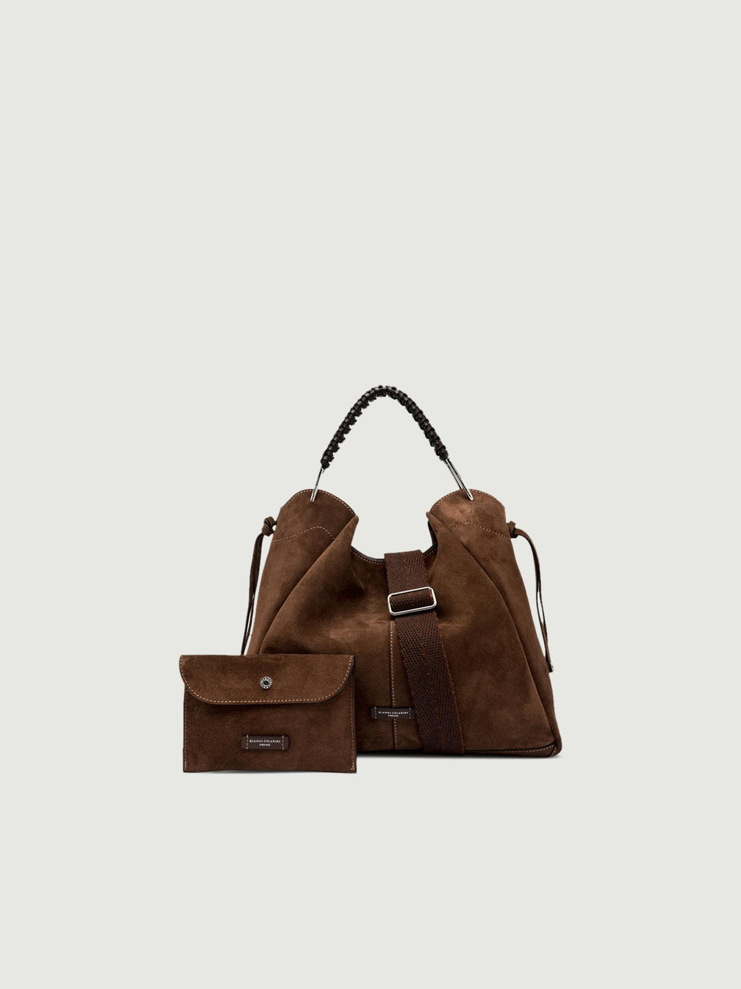 BORSA ERA IN CAMOSCIO CHOCOLATE 11071 CM-PL 2196 GIANNI CHIARINI 