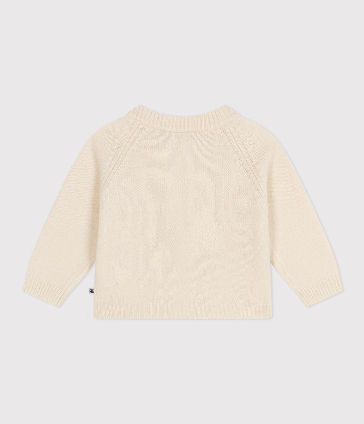 CARDIGAN IN TRICOT DI LANA E COTONE BEBÈ A08AC 01 PETIT BATEAU 