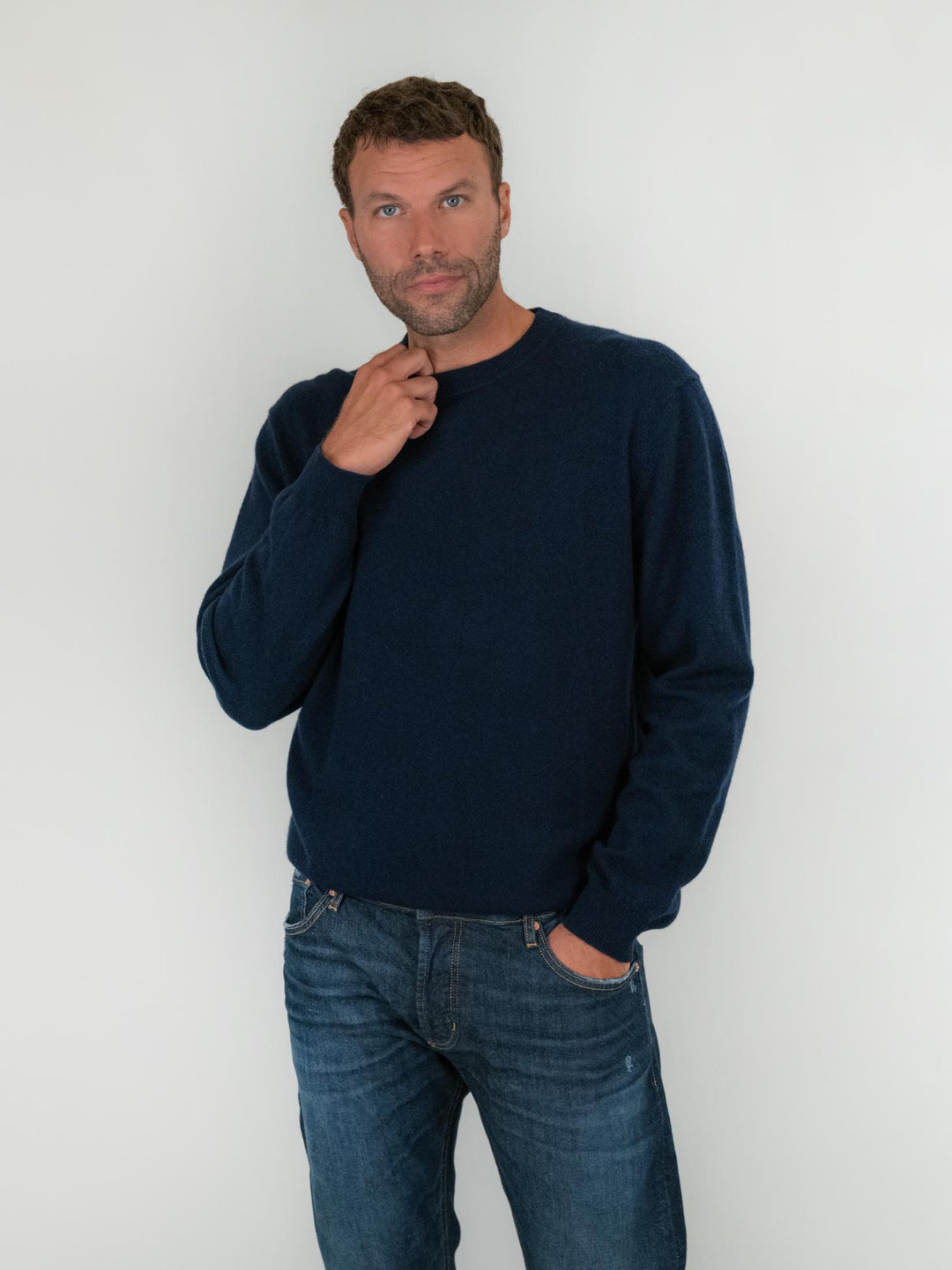 GIROCOLLO TRADER IN CASHMERE NAVY TRADER NAVY ABSOLUT CASHMERE 