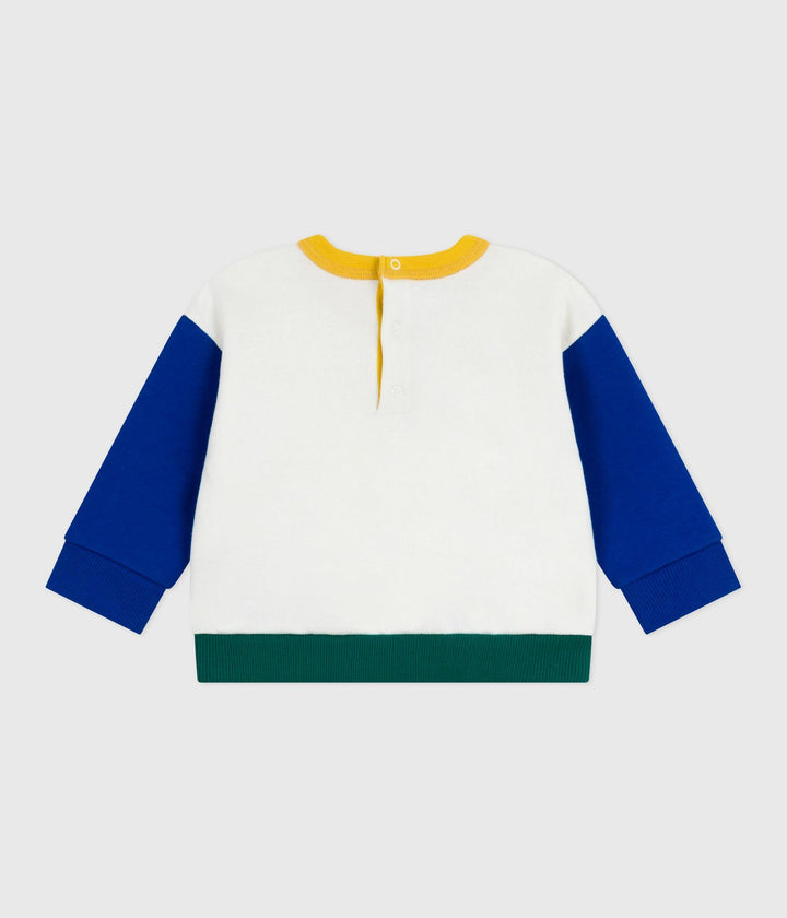 Felpa in cotone color block neonato A0EE3 01 PETIT BATEAU 