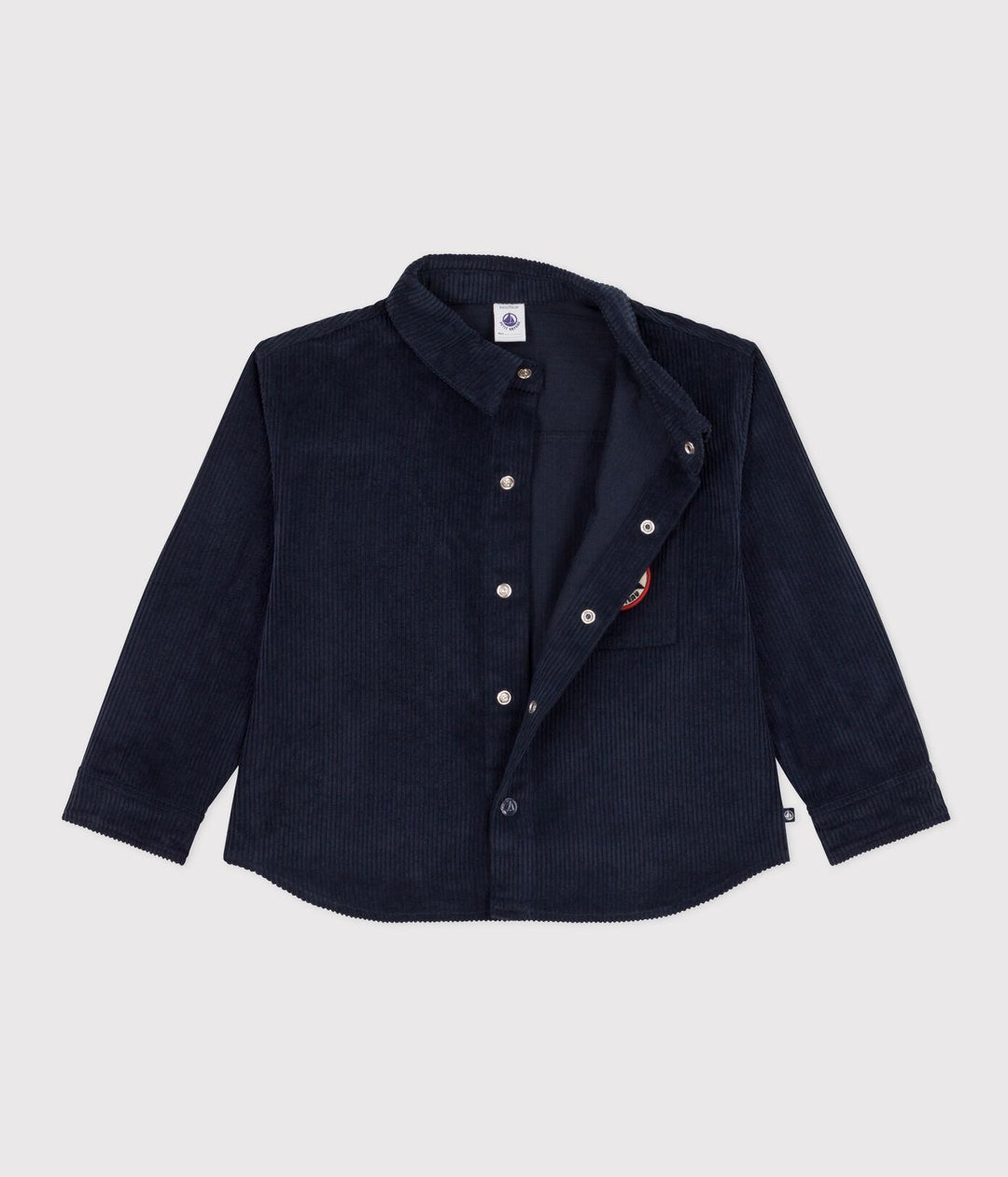 OVERSHIRT IN VELLUTO A COSTE GROSSE BLU A083H 01 PETIT BATEAU 