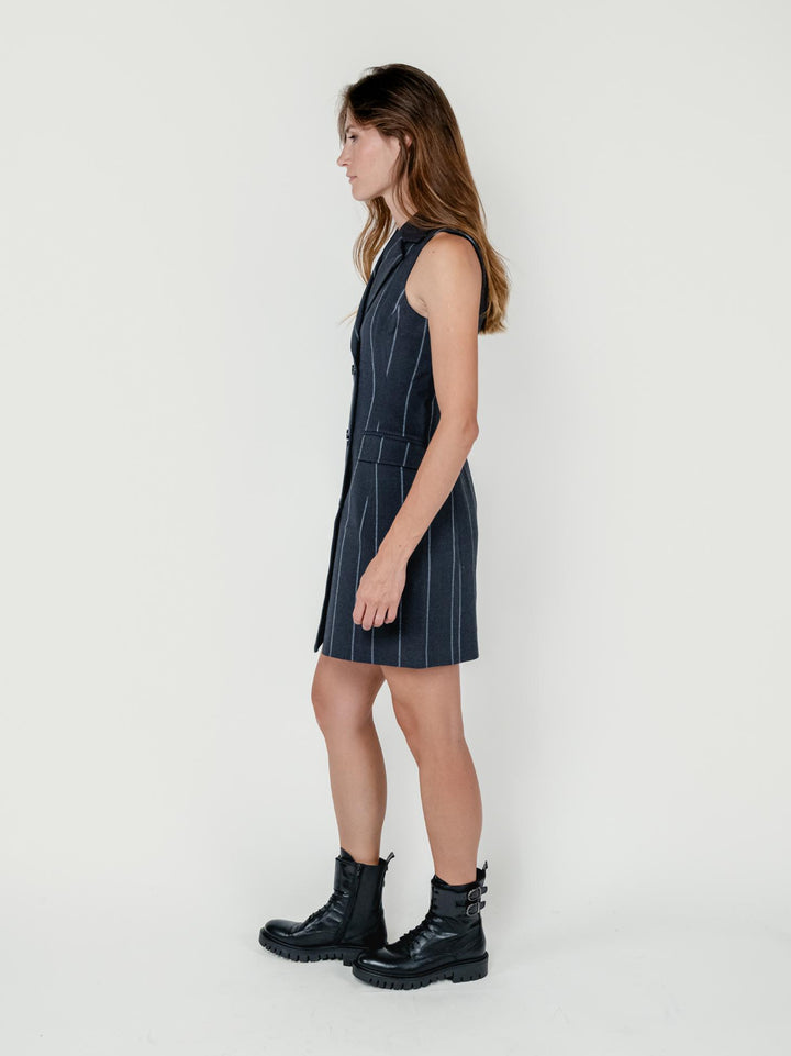 ABITO GILET GESSATO GRIGIO ANTRACITE 565IRDI723 81 ANDREA MORANDO 