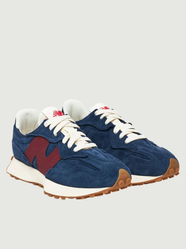 SNEAKER NEW BALANCE 327 CAMOSCIO BLU E BORGOGNA U327WSB DD NEW BALANCE 