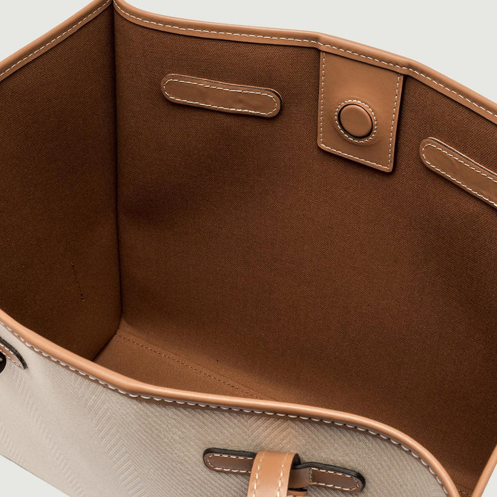 BORSA SHOPPING MARCELLA IN CANVAS BEIGE BS 6850/24PE WNDCHEV 13 GIANNI CHIARINI 