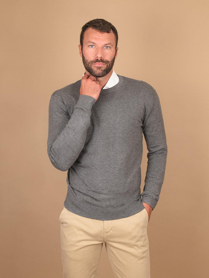 MAGLIA GIROCOLLO GRIGIO ANTRACITE 3000900 106 ANDREA MORANDO 