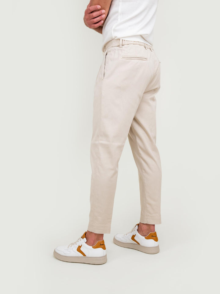 PANTALONE MISTO COTONE BEIGE CON PENCES OF1S2S4P005M BEIGE ANDREA MORANDO 