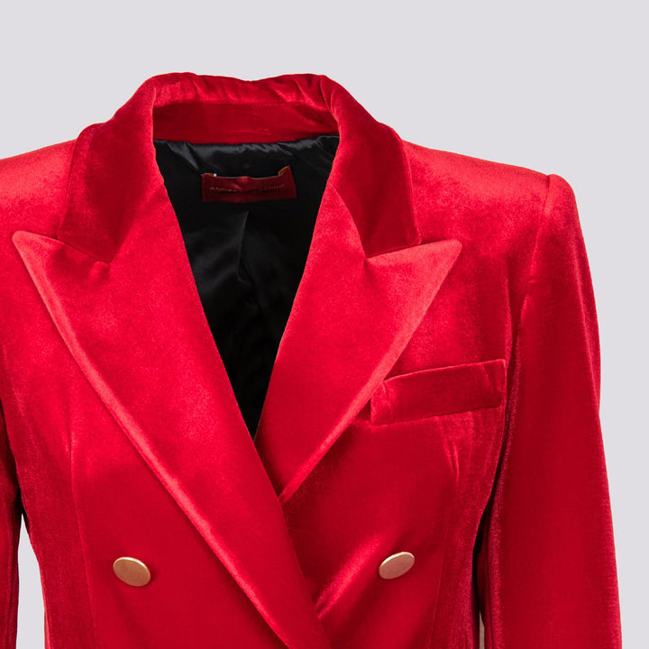 BLAZER DOPPIOPETTO IN VELLUTO ROSSO 3877/2894 4174 ANDREA MORANDO 