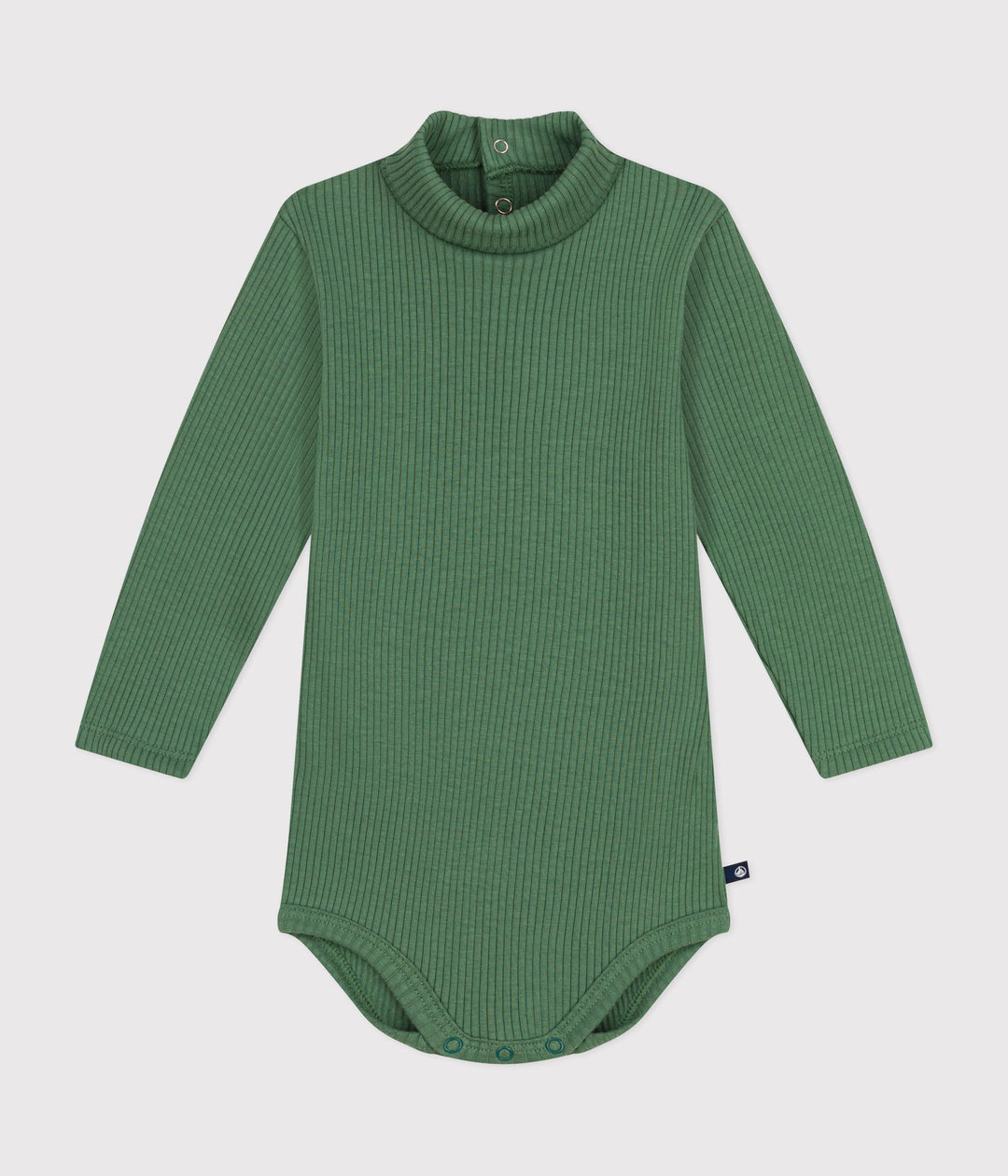 Body a tinta unita verde a maniche lunghe e collo a lupetto A0BQA 01 PETIT BATEAU 