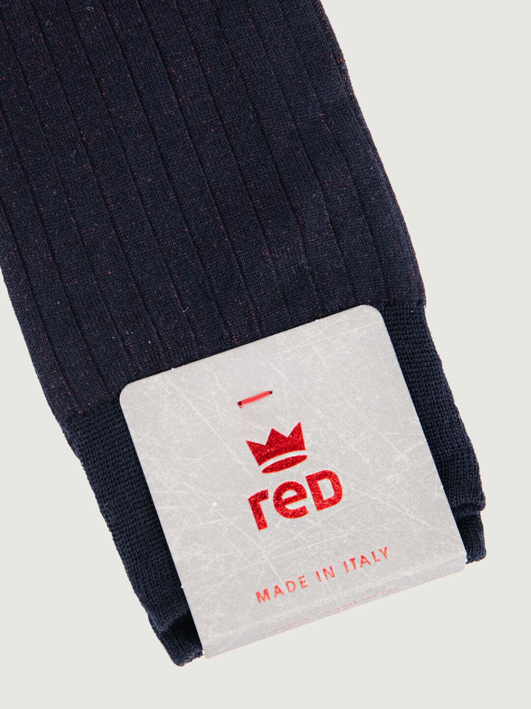 CALZA LUNGA A COSTE BLU E ROSSO 64558G JEANS RED 