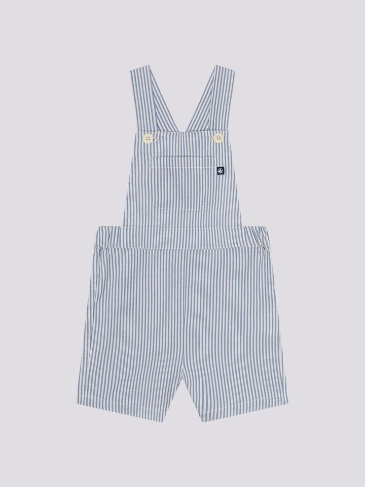 SALOPETTE CORTA BEBÈ IN SEERSUCKER A09JT 05 PETIT BATEAU 