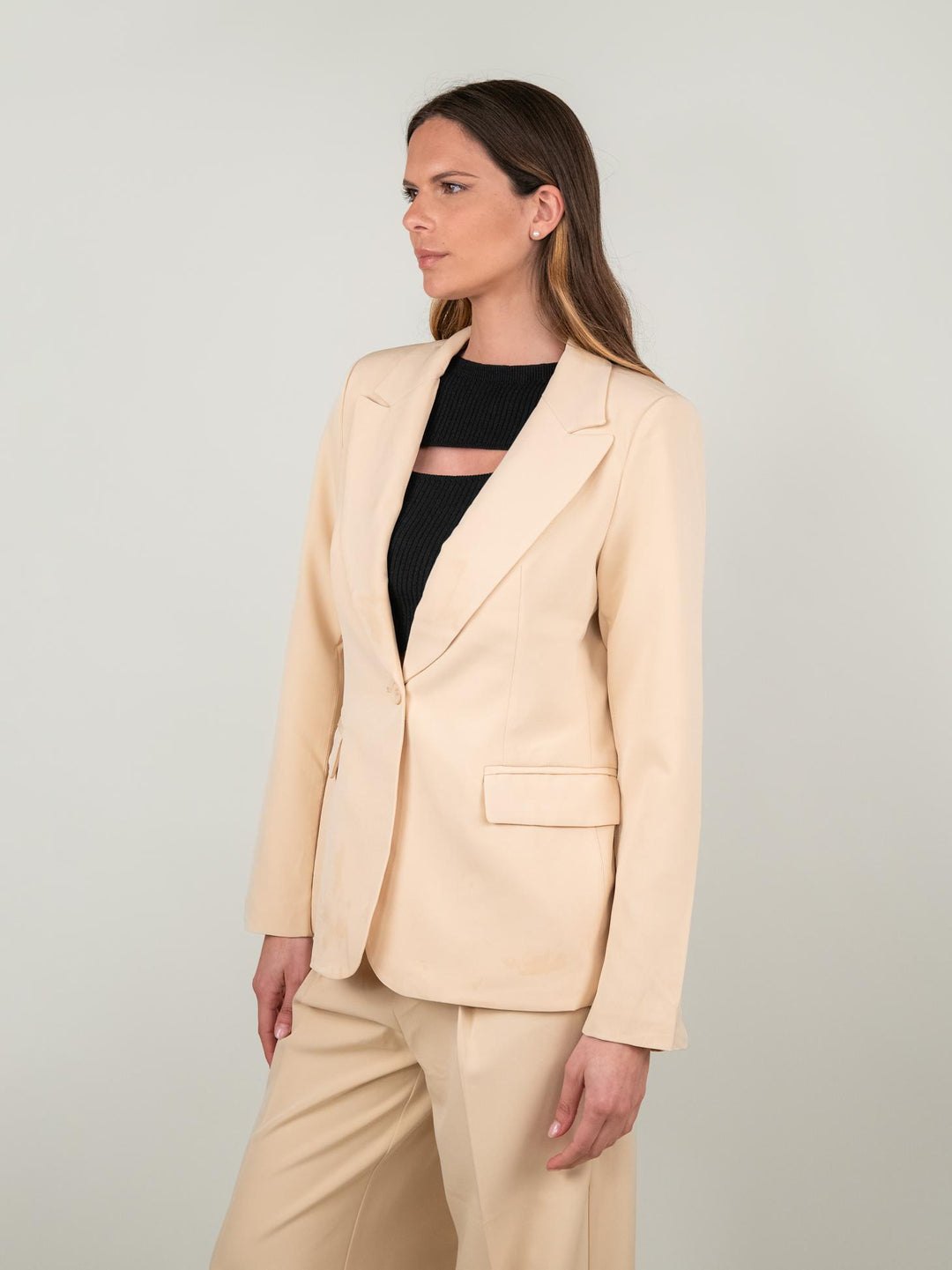 Blazer monopetto beige
