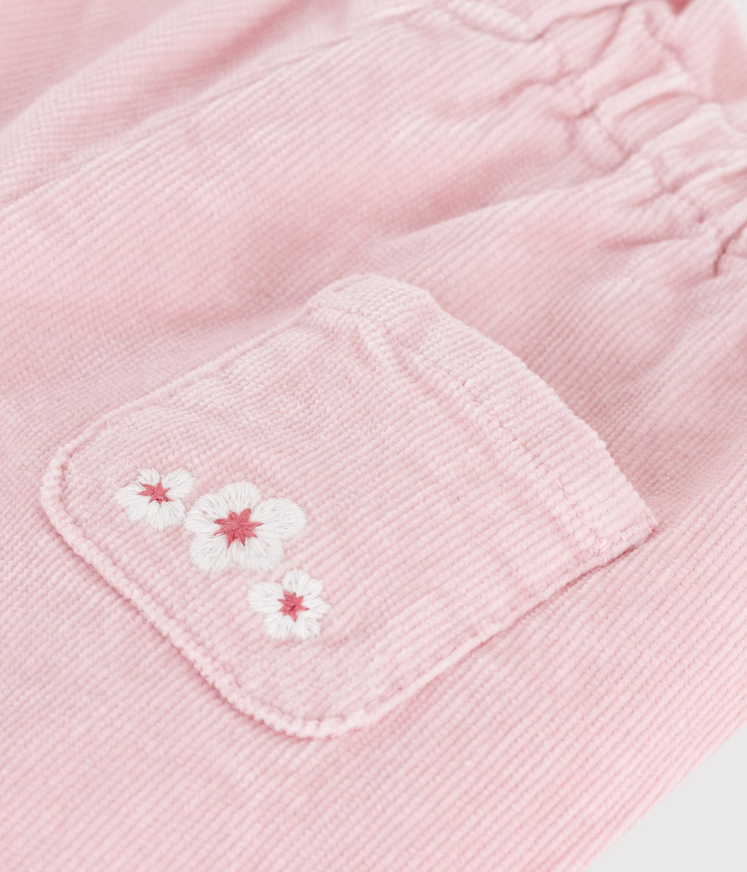 Pantaloni neonato in velluto rosa A0DVJ 02 PETIT BATEAU 
