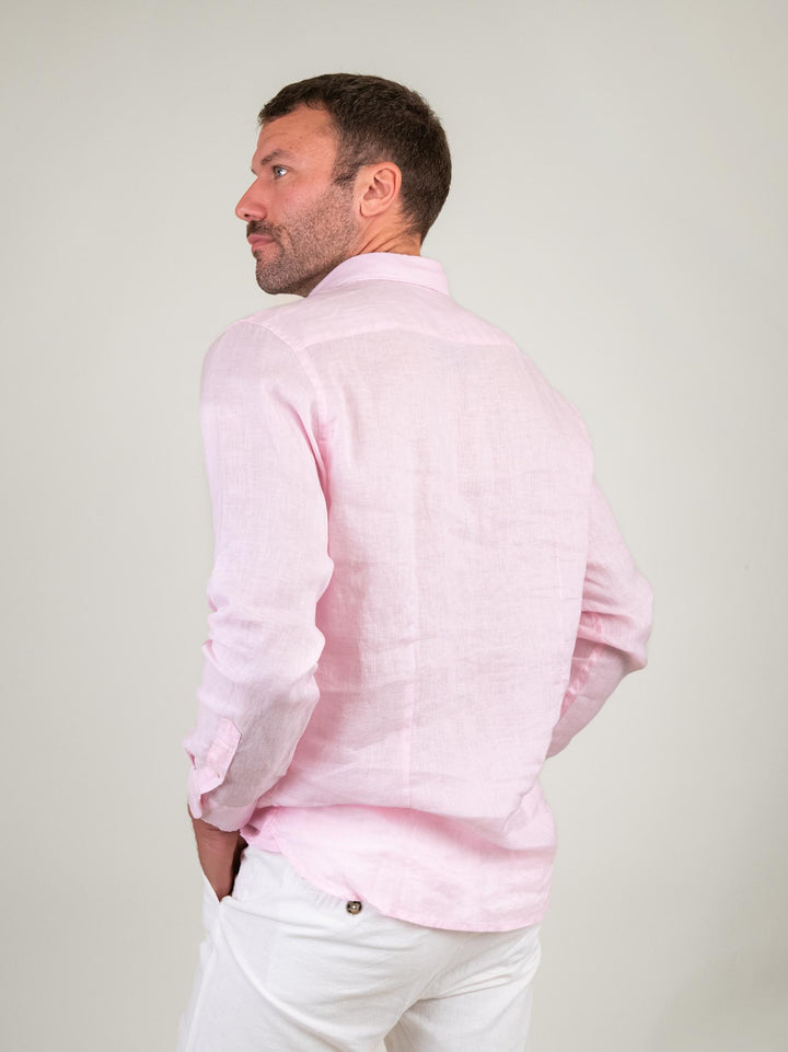 CAMICIA DI LINO ROSA