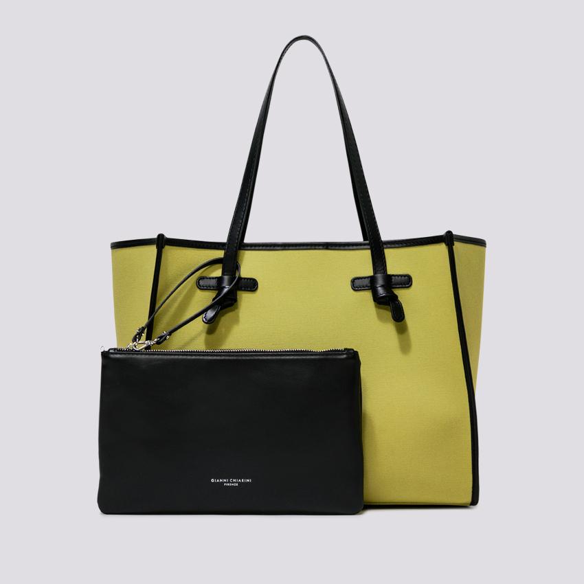Borsa Shopping Marcella in canvas verde sulfureo BS 6850/23AI CNV-SE 13175 GIANNI CHIARINI 