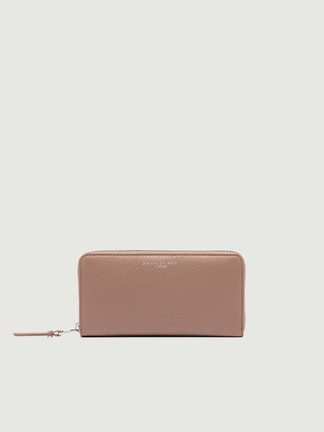 Portafoglio in pelle martellata beige con chiusura zip 5042 GRN 2077 GIANNI CHIARINI 