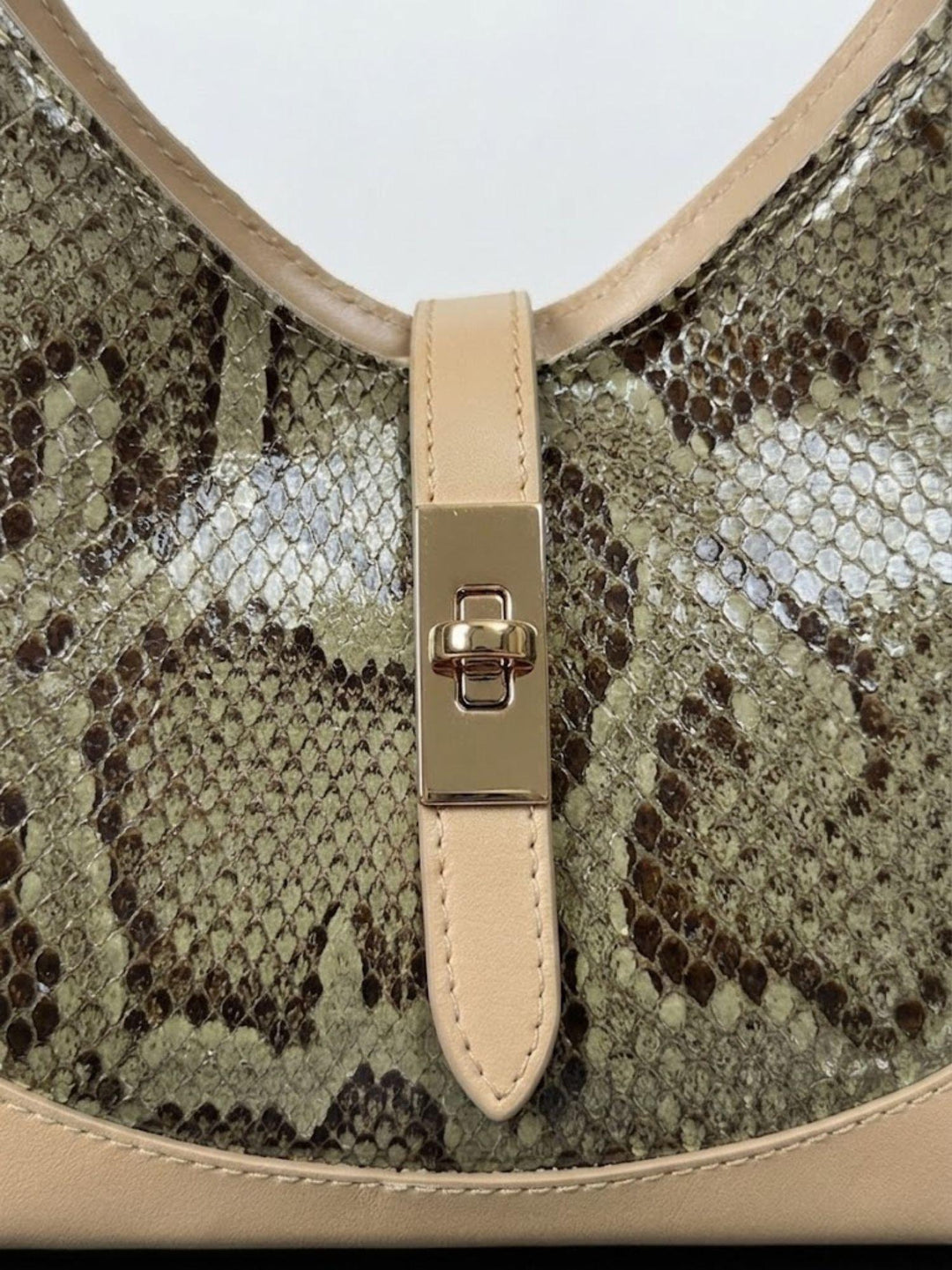 Borsa a spalla Elly in pelle di pitone verde ELLY-PITONE VERDE BIMOR 