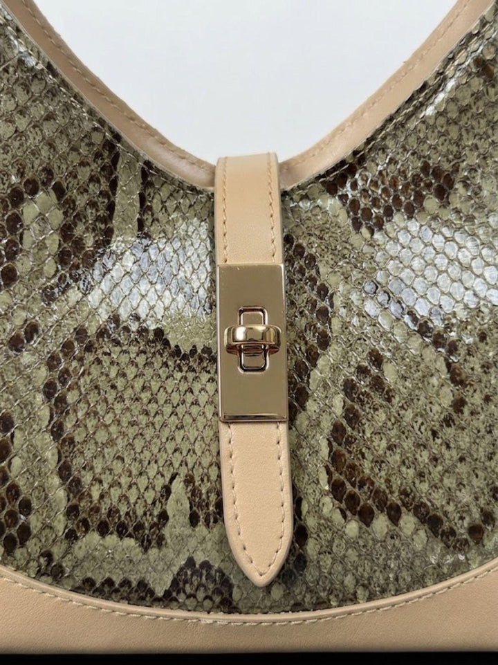 Borsa a spalla Elly in pelle di pitone verde ELLY-PITONE VERDE BIMOR 