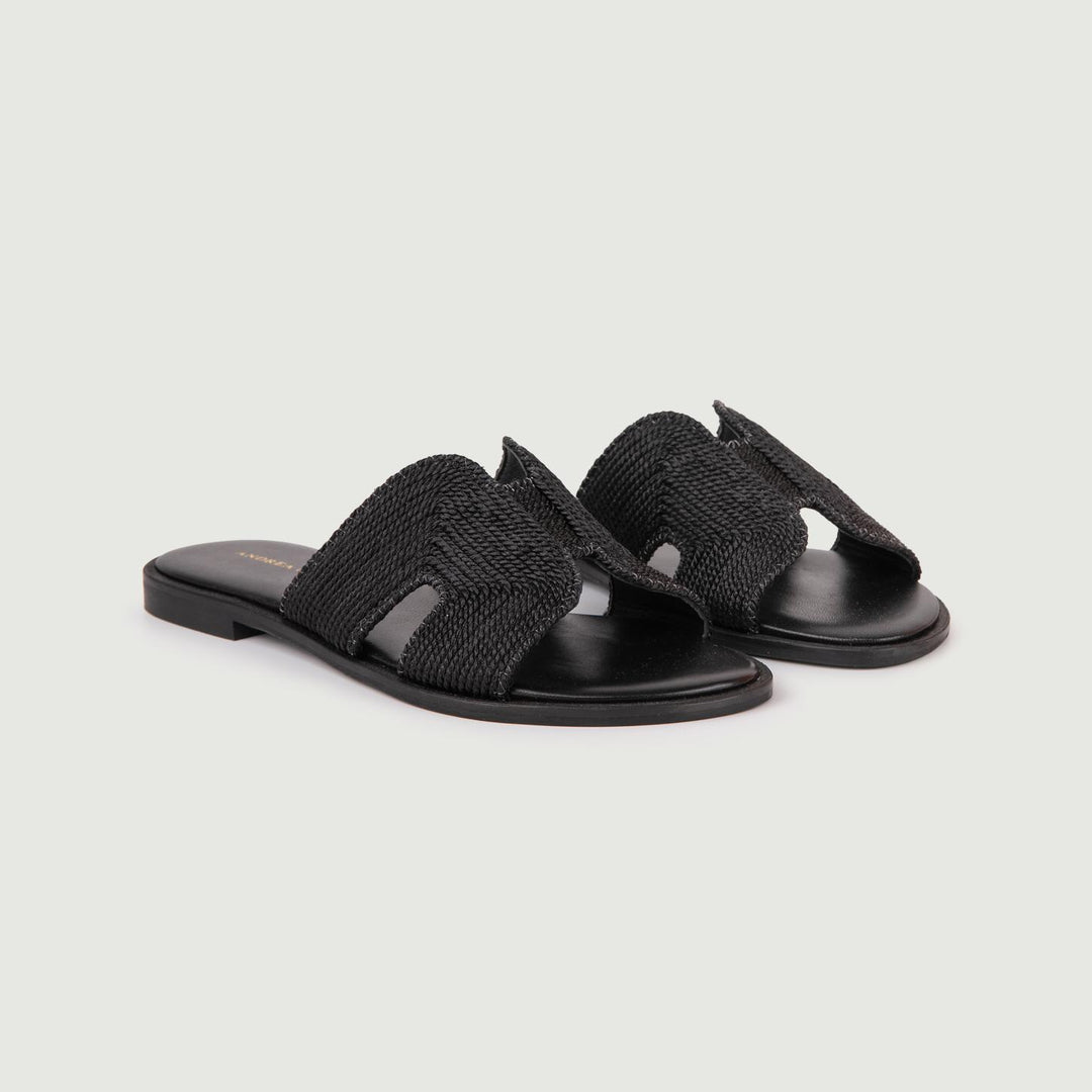 CIABATTINA CON FASCIA NERA<BR/> 1324 NERO ANDREA MORANDO 