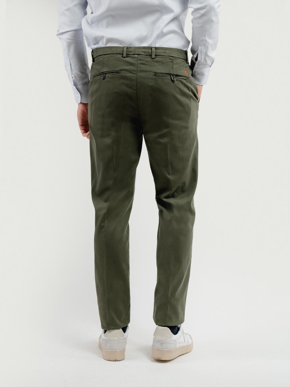 PANTALONE  STRIKER IN COTONE CON MICROTRAMA VERDE PINO T617STR 691 NOLAB 