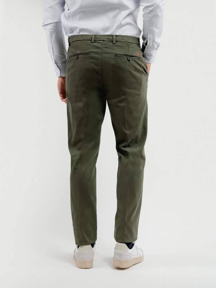PANTALONE  STRIKER IN COTONE CON MICROTRAMA VERDE PINO T617STR 691 NOLAB 