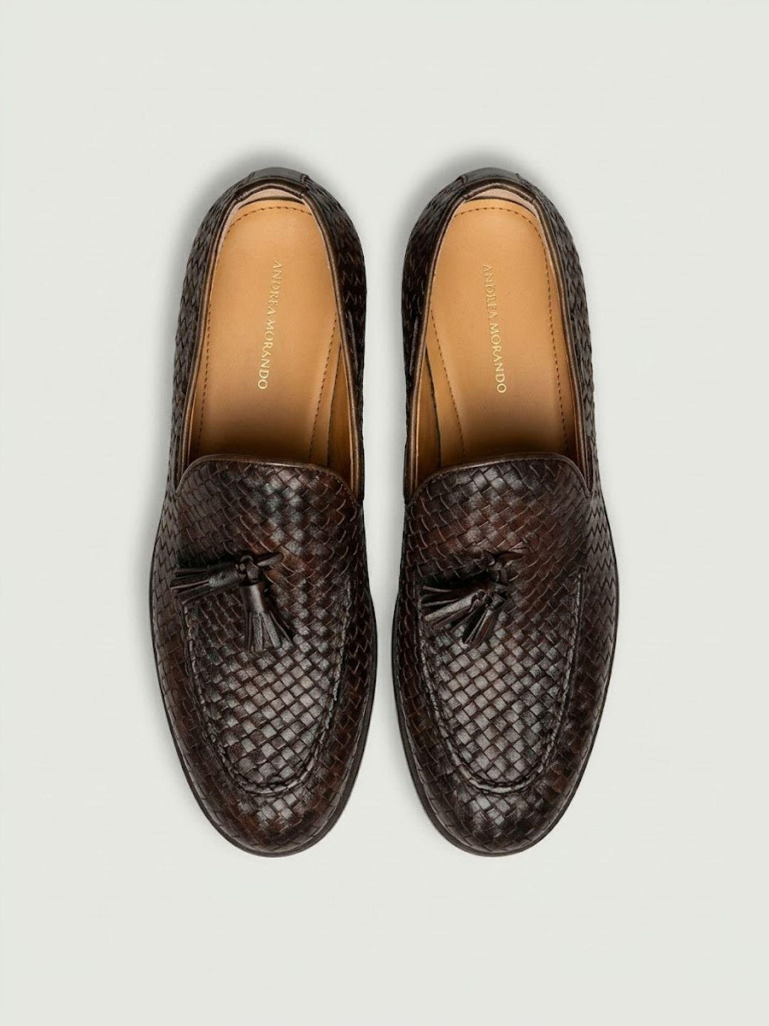 Mocassino Tassel Loafer in pelle intrecciata testa di moro 1840 CUOIO ANDREA MORANDO 