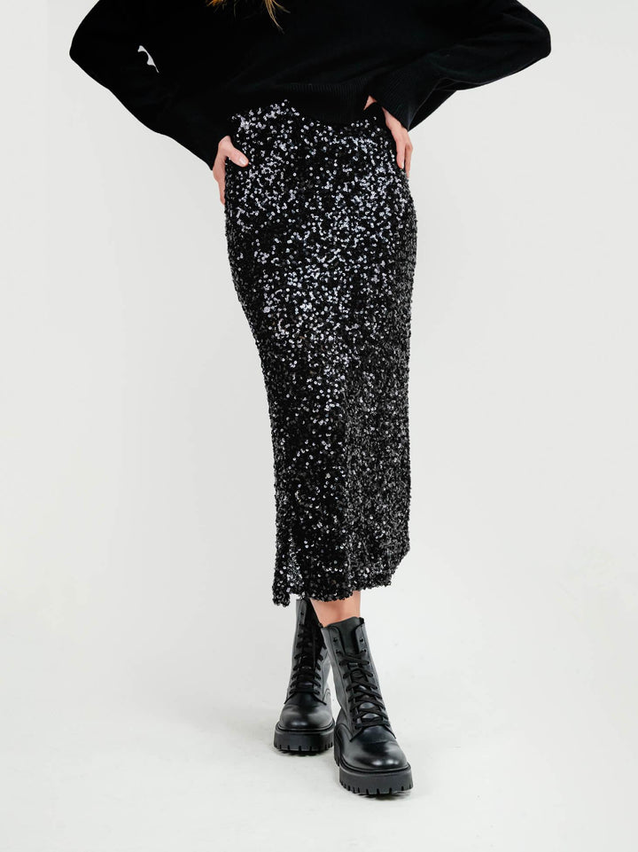 LONGUETTE CON PAILLETTES NERA G247132/03651 1405 ANDREA MORANDO 
