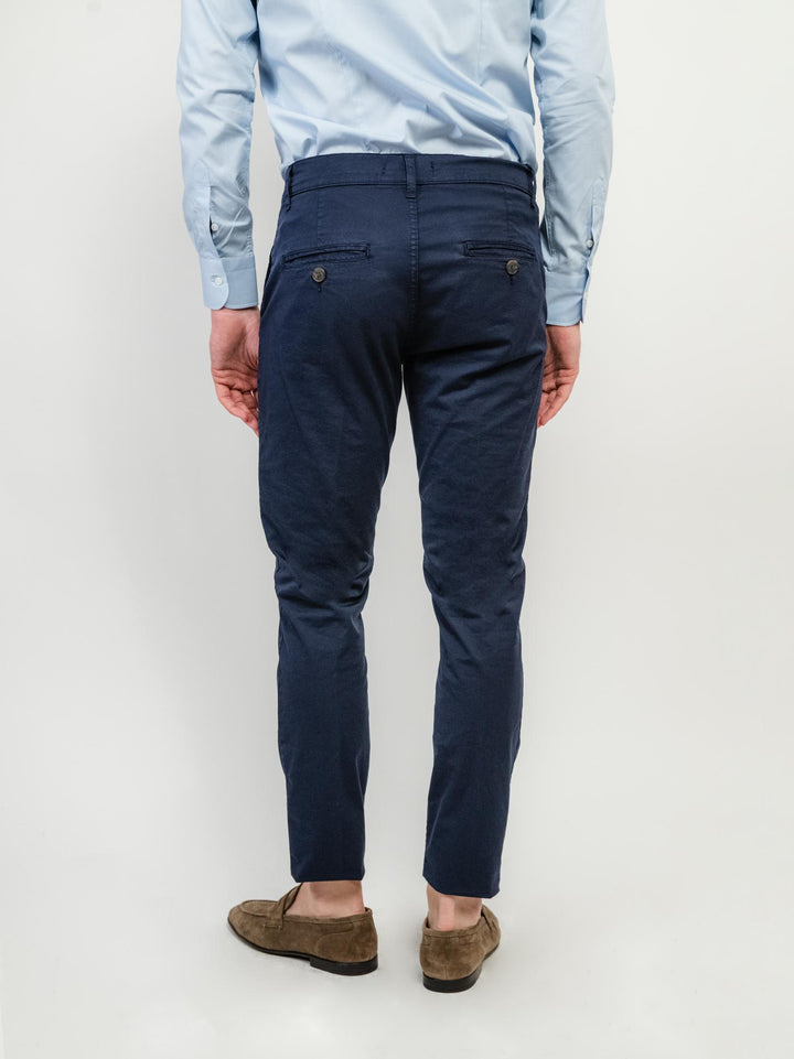 PANTALONE IN COTONE BLU NAVY