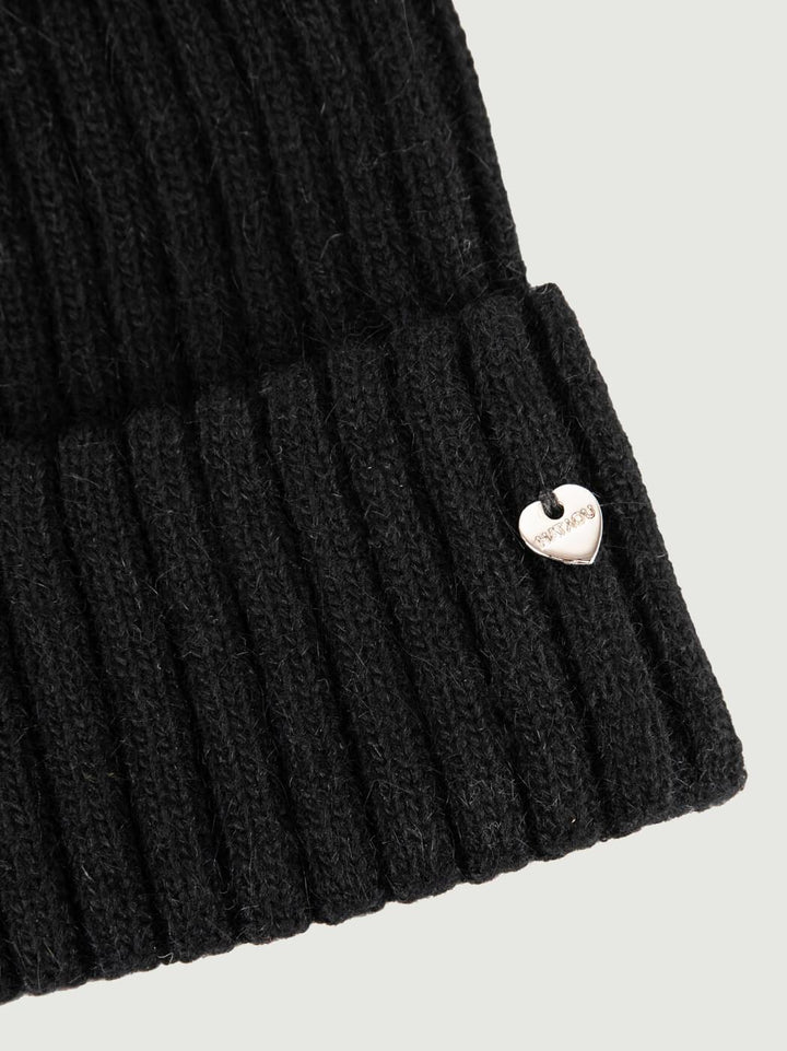 BERRETTO A COSTE NERO CON POM POM CP3628 NERO ANDREA MORANDO 