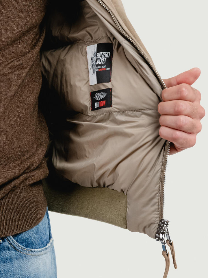 GIACCA ELVIS IN CAMOSCIO TORTORA ELVIS 11 JACK LEATHER 