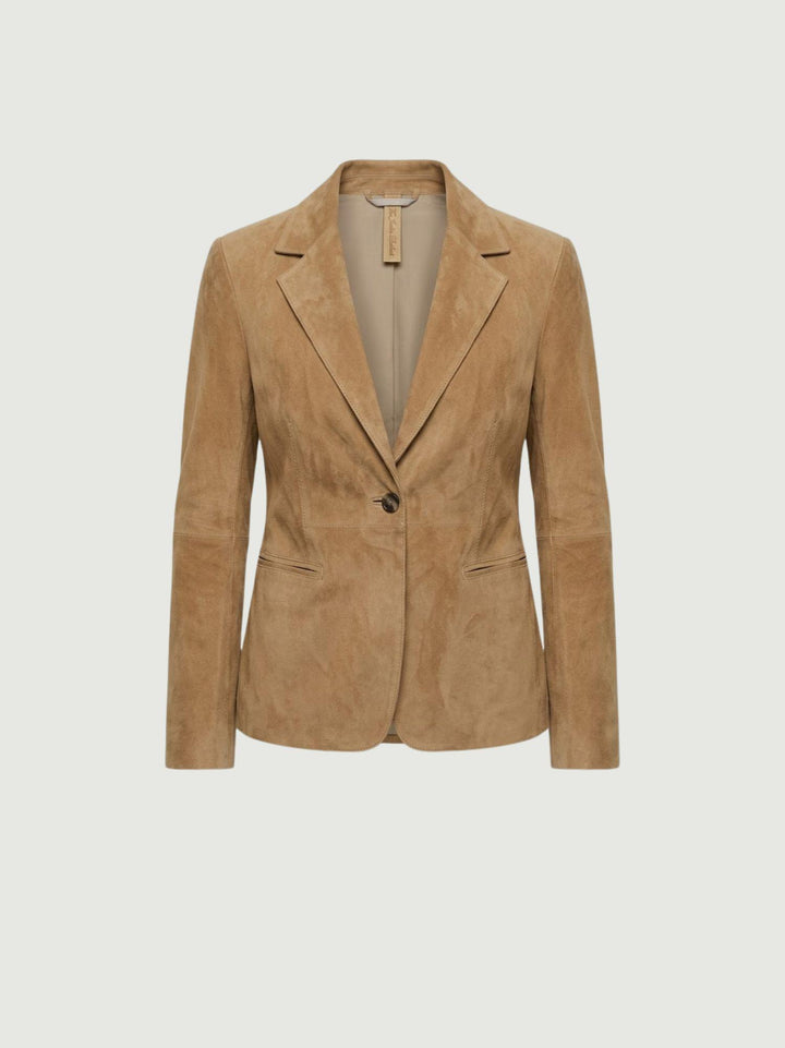 Blazer monopetto Beatriz in pelle scamosciata beige BEATRIZ 11 JACK LEATHER 