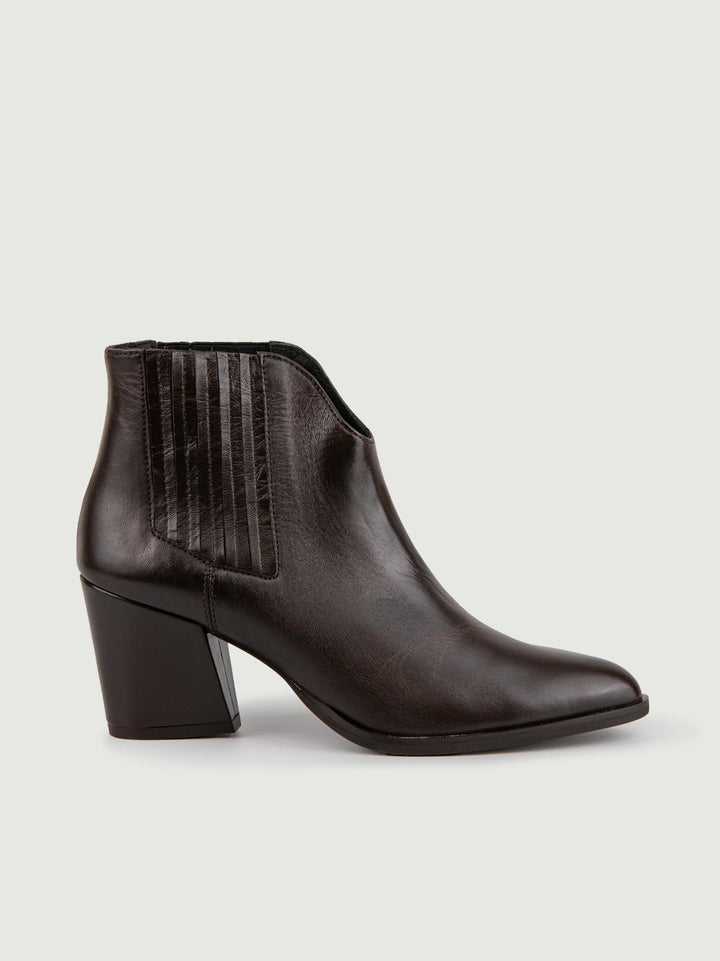 STIVALETTO TEXANO IN PELLE TESTA MORO CON SCOLLO 7348/42 T MORO ANDREA MORANDO 