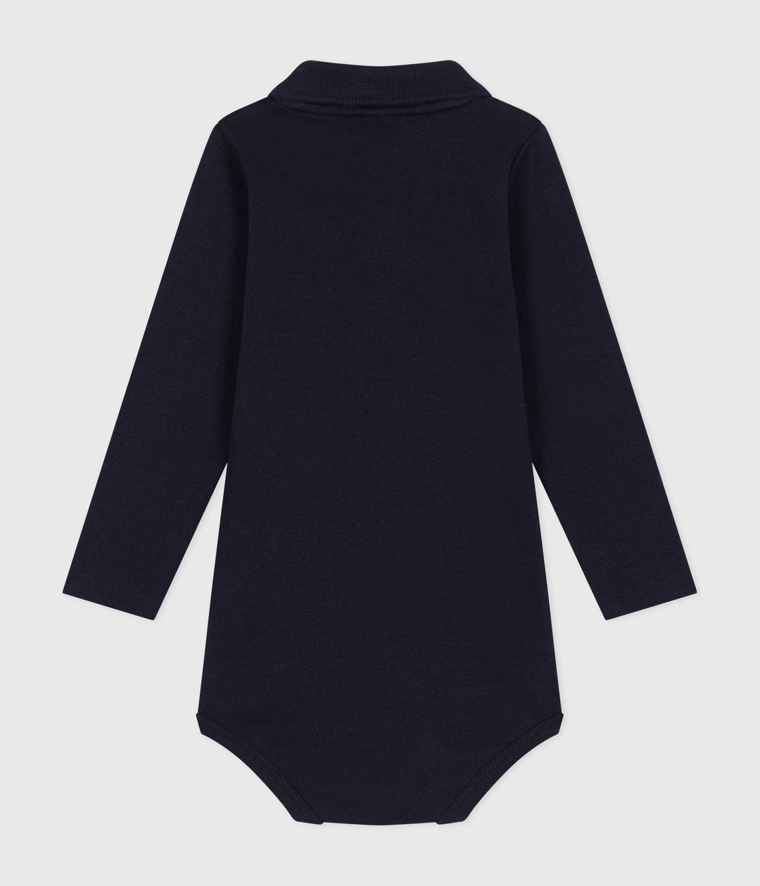 Body blu scuro a manica lunga con colletto polo A0BQC 01 PETIT BATEAU 