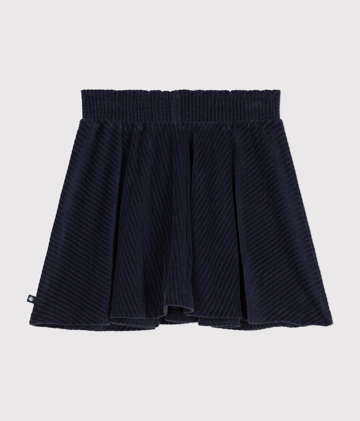 Gonna blu in velluto bouclé A0BB6 01 PETIT BATEAU 