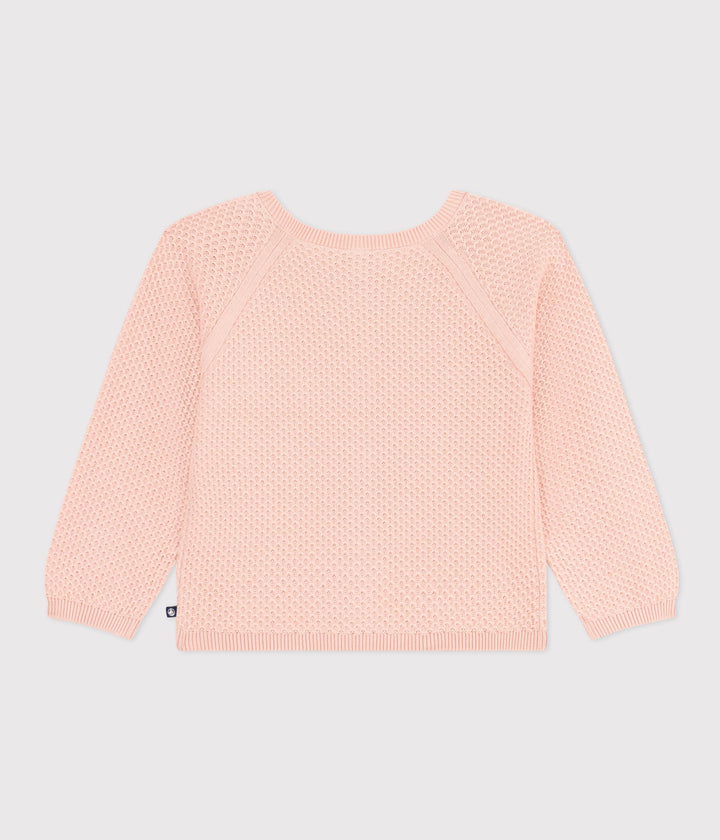 CARDIGAN ROSA IN COTONE BAMBINA A09KX 02 PETIT BATEAU 