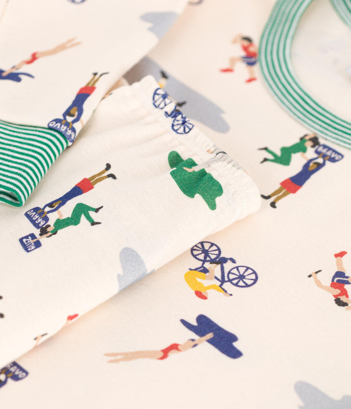 Pigiama in cotone con stampa multi sport bambino A0AU1 01 PETIT BATEAU 