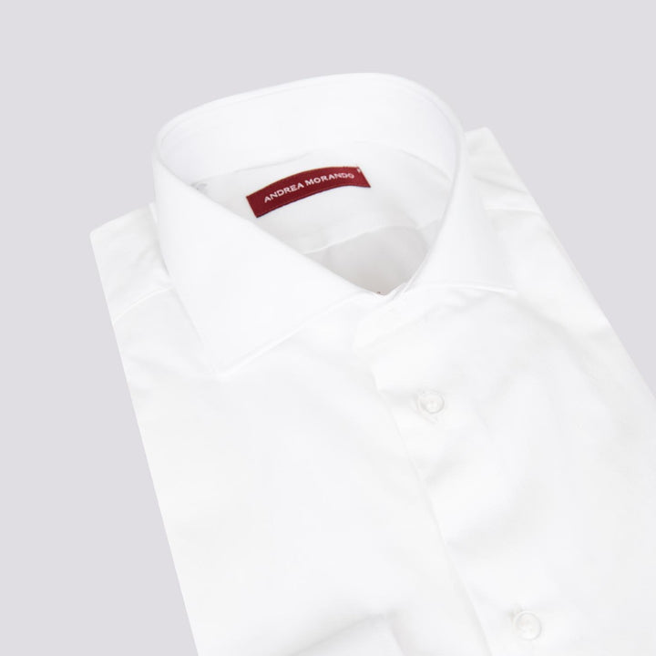 CAMICIA IN COTONE LAVORATO COLOR BIANCO 3C310 01 ANDREA MORANDO 