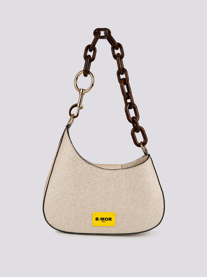 BORSA MINI CURVY Glitter Barbie Champagne MINI CURVY GLITTER CHAMPAGNE BIMOR 