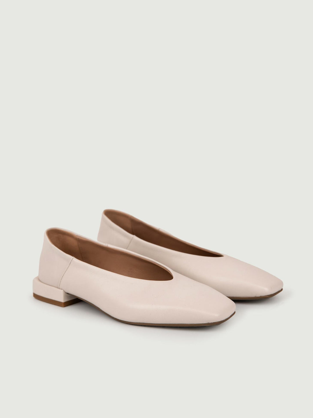 Ballerina in pelle bianca con punta squadrata DARIA21 BURRO ANDREA MORANDO 