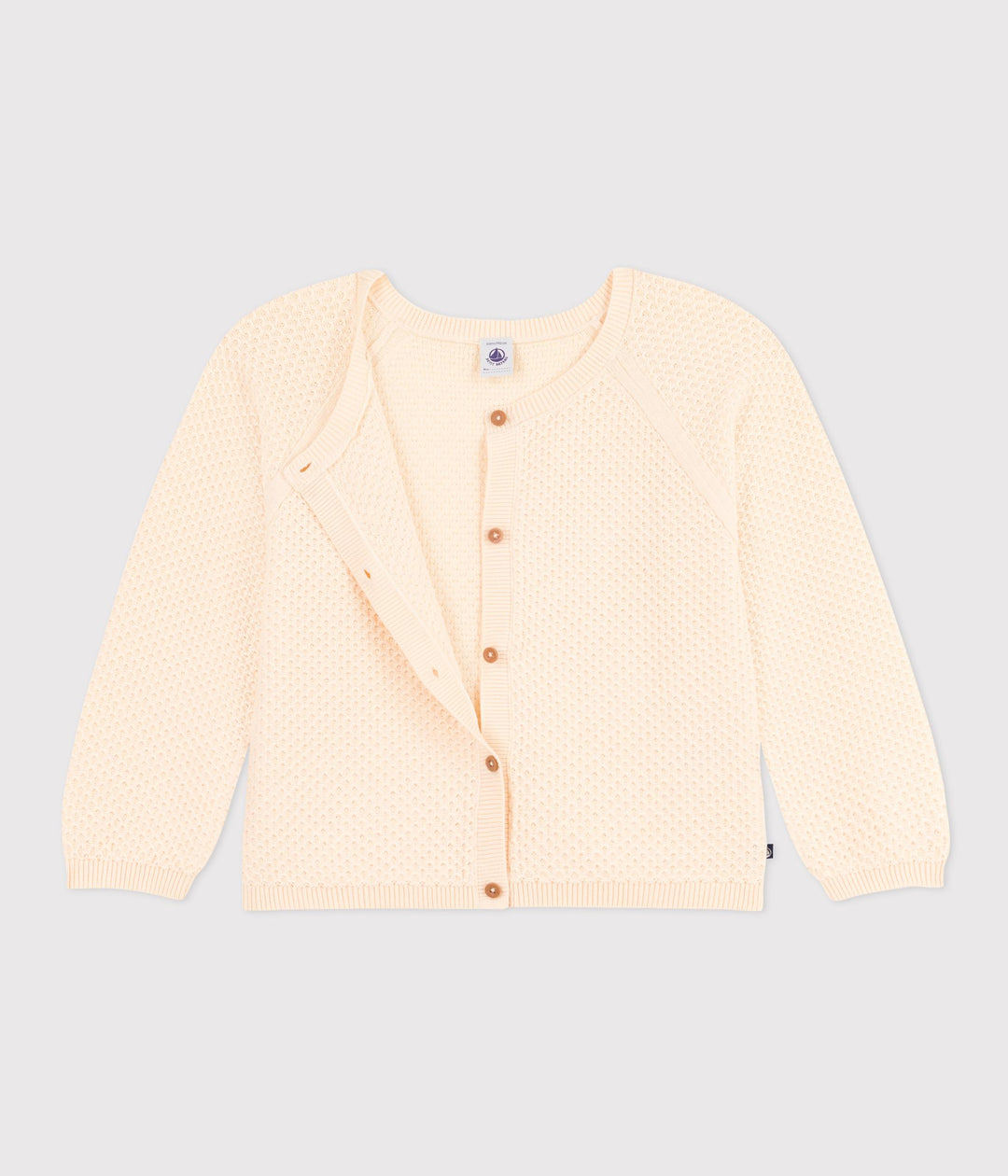 CARDIGAN BEIGE IN COTONE BAMBINA A09KX 01 PETIT BATEAU 