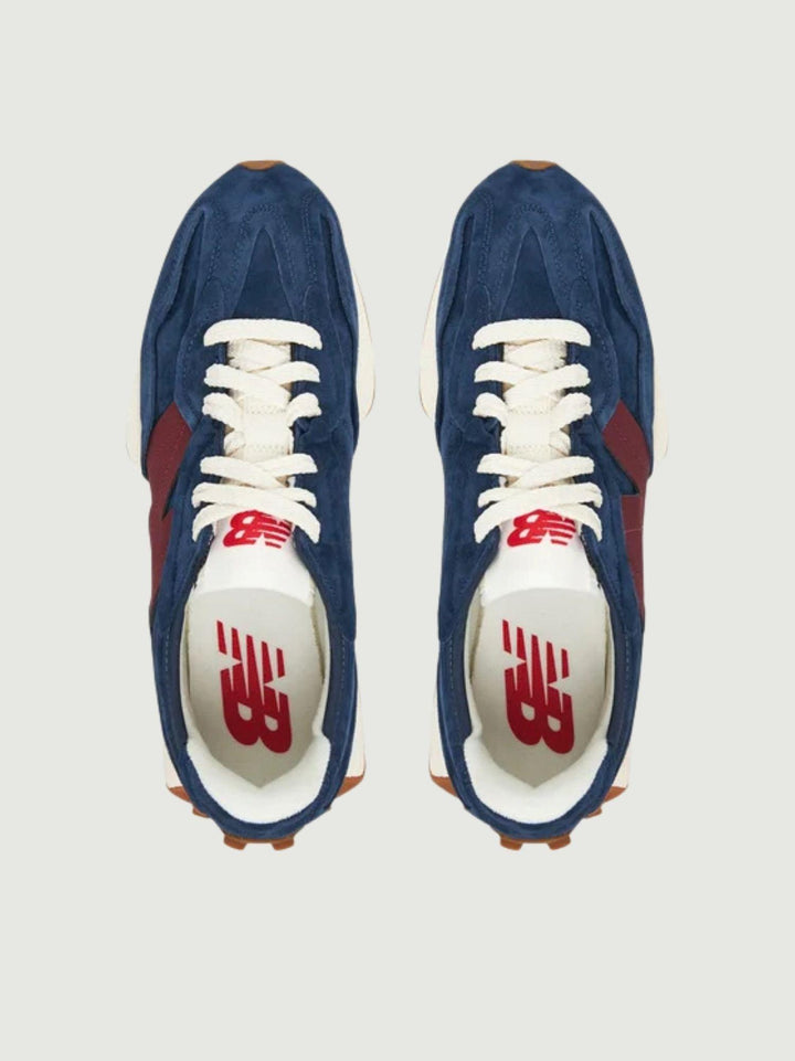 SNEAKER NEW BALANCE 327 CAMOSCIO BLU E BORGOGNA U327WSB DD NEW BALANCE 