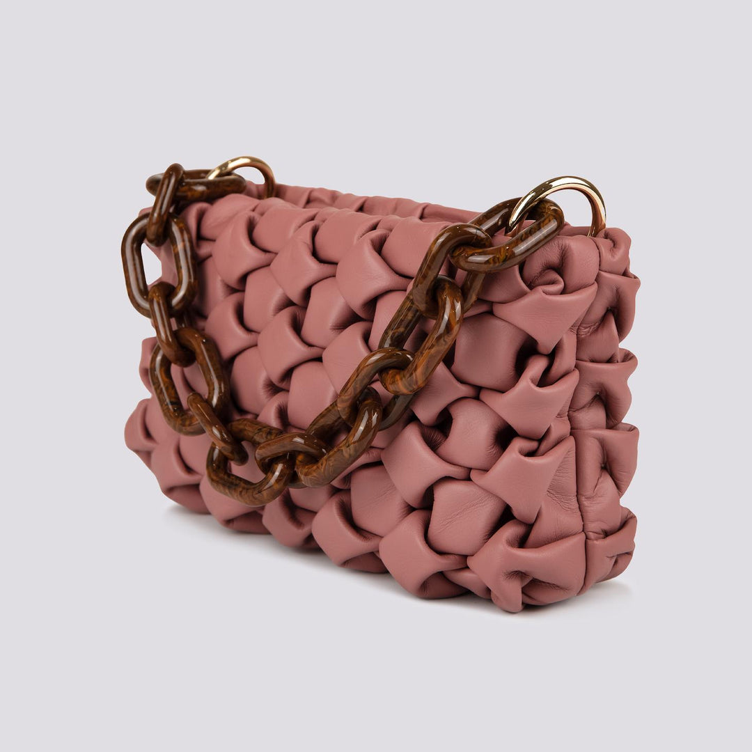 Borsa Curly In Pelle Intrecciata Rosa Antico CURLY ROSA ANTICO BIMOR 