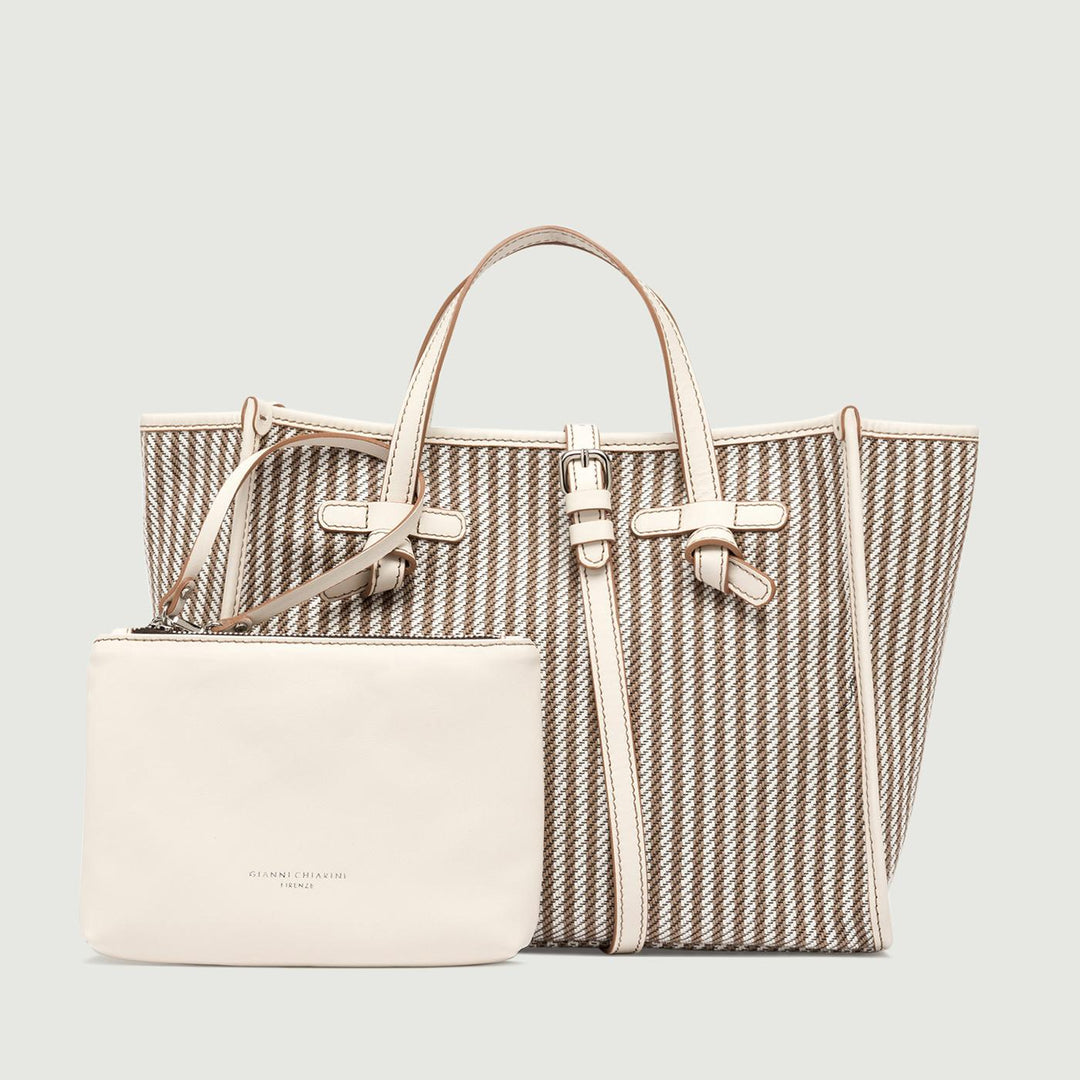 BORSA SHOPPING MISS MARCELLA IN TESSUTO RIGATO BICOLOR BS 9752/24PE CAB 10169 GIANNI CHIARINI 