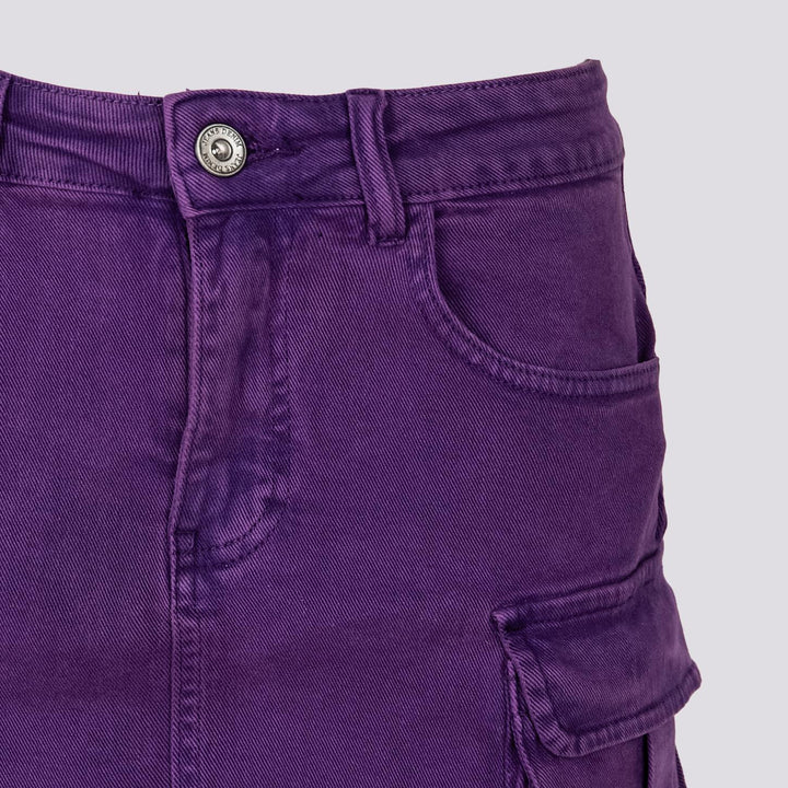 Mini gonna cargo in cotone viola 1396 VIOLA ANDREA MORANDO 
